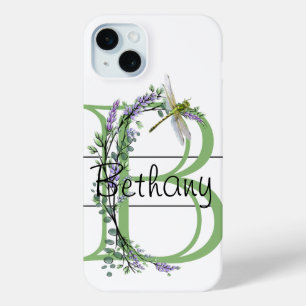 Coque Case-Mate iPhone Alphabet lettre B, aquarelle Lavender Dragonfly