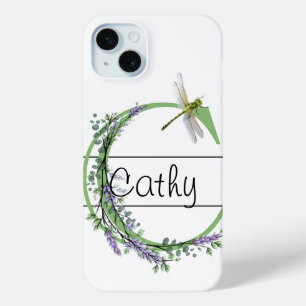 Coque Case-Mate iPhone Alphabet lettre C, aquarelle Lavender Dragonfly