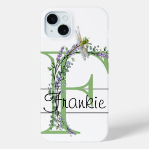 Coque Case-Mate iPhone Alphabet lettre F, aquarelle Lavender Dragonfly