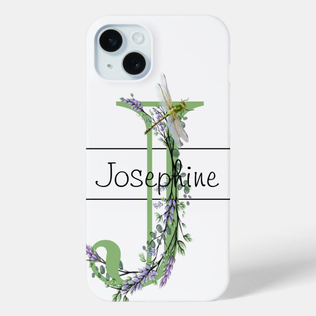 Coques Case-Mate iPhone Alphabet lettre J, aquarelle Lavender Dragonfly (Verso)