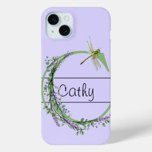 Coque Case-Mate iPhone alphabet monogramme C Lavender Eucalyptus Dragonfl