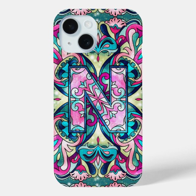 Coques Case-Mate iPhone Alphabet N mandala (Verso)