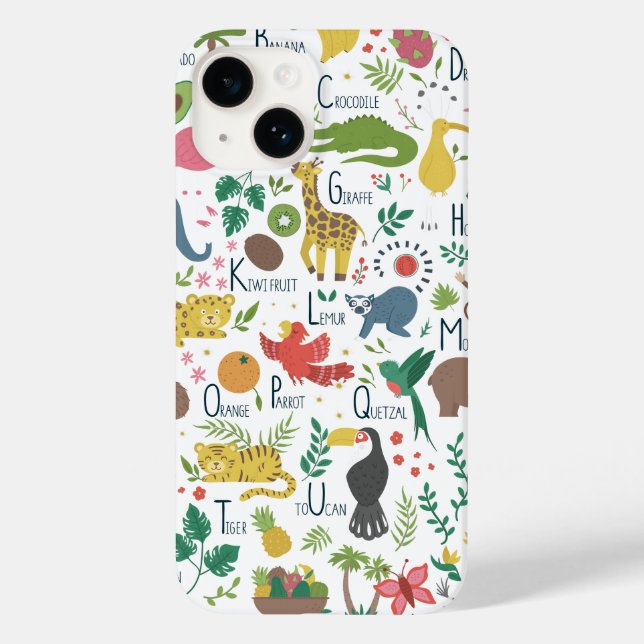 Coques Case-Mate iPhone Alphabet tropical pour enfants (Verso)