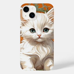Coque Case-Mate iPhone Alphonse Mucha Art Nouveau Kitten blanc