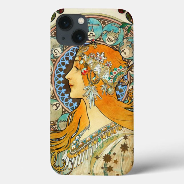 Coques Case-Mate iPhone Alphonse Mucha Art Nouveau Zodiac (Verso)