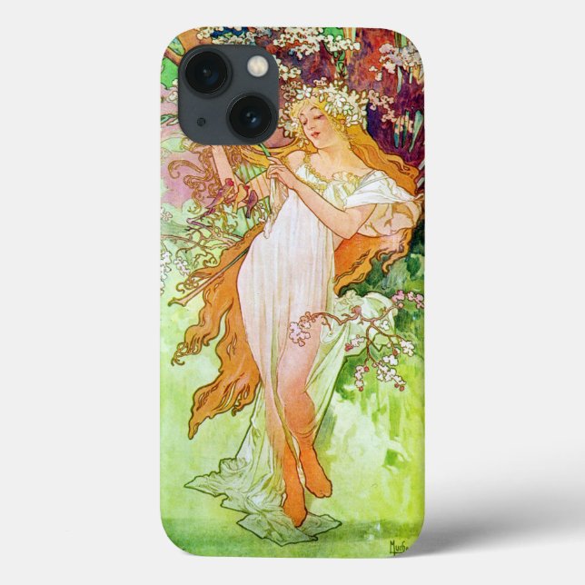 Coques Case-Mate iPhone Alphonse Mucha Girl in Garden (Verso)