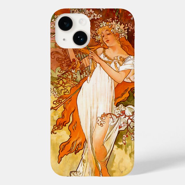 Coques Case-Mate iPhone Alphonse Mucha Printemps Art Nouveau (Verso)