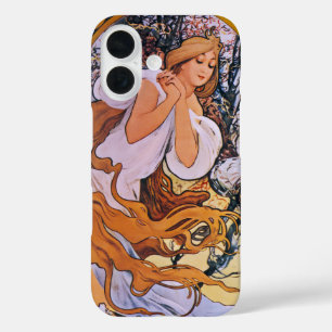 Coque Pour iPhone 16 Alphonse Mucha Saison Printanière, Art Nouveau Anc