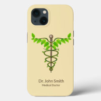 Alternative Médicale Caduceus Vert Feuilles Beige