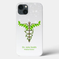 Alternative Médicale Caduceus Vert Feuilles Blanc