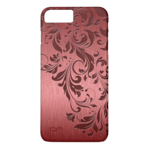 Case-Mate iPhone Case Aluminium brossé en métal rouge et dentelle bordea