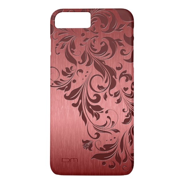 Coques Case-Mate iPhone Aluminium brossé en métal rouge et dentelle bordea (Dos)