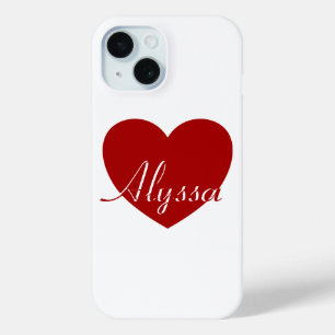 Coque Case-Mate iPhone Alyssa - Modèle Pour Votre Nom, Red Heart Love