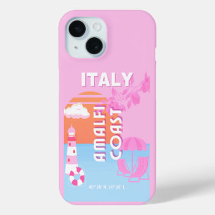 Coque Case-Mate iPhone Amalfi Coast Travel Art, Preppy Travel, Rose