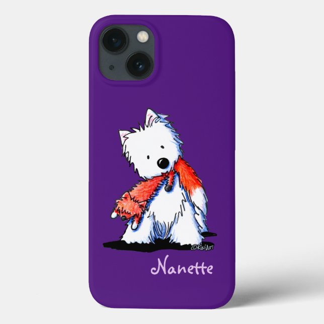 Coques Case-Mate iPhone Amant de Fox de KiniArt Westie (Verso)