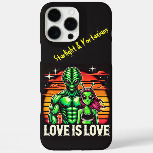 Coque iPhone 16 Pro Max Amants Aliens Sous Coucher de Soleil Radieux