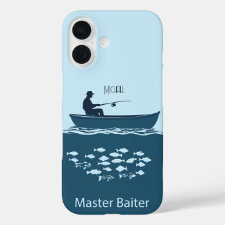 Coque Pour iPhone 16 Amateur de pêche, bleu