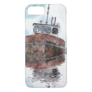 Coque Case-Mate iPhone Amateurs de bateaux Pêche Chalutier Watercolor Art