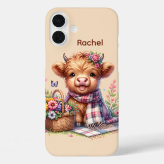 Coque Pour iPhone 16 Plus Amateurs de vache de haute montagne ajouter nom
