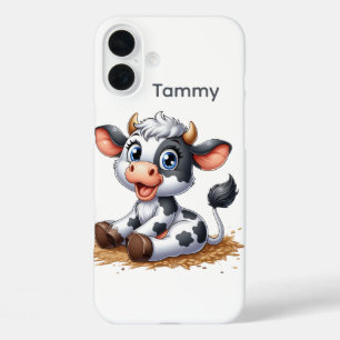 Coque Pour iPhone 16 Plus Amateurs de vache mignonne ajouter un nom