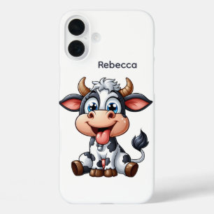 Coque Pour iPhone 16 Plus Amateurs de vache mignonne ajouter un nom