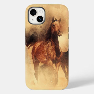 Coque Case-Mate iPhone Amazing white and bay horses in a gallop