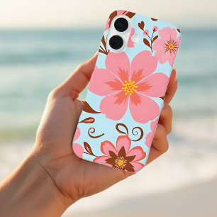 Coque Pour iPhone 16 Ambiance florale rose - Fleurs Pastel Vibes-Retro