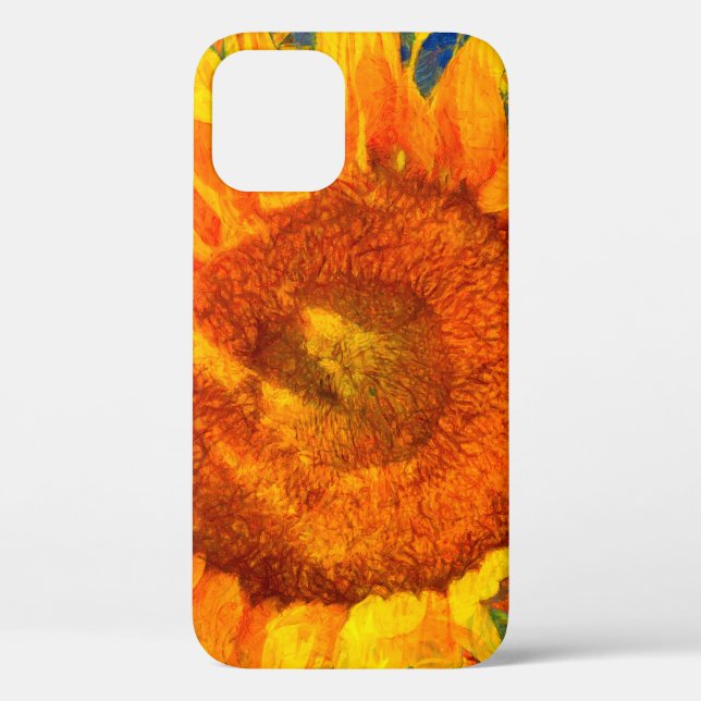 Coques Case-Mate iPhone Aménagement tournesol. Imitation style Van Gogh.  (Verso)