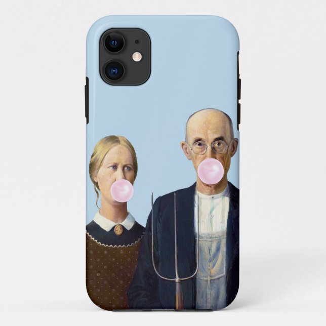 Coques Case-Mate iPhone Américain gothique soufflant bulle rose chewing-gu (Dos)