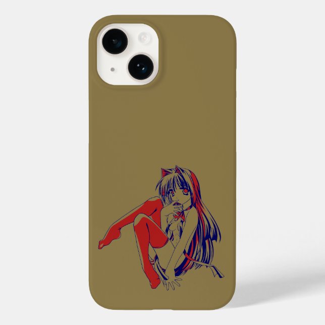 Coques Case-Mate iPhone Américain Manga Neko Catgirl Kawaii Anime (Verso)