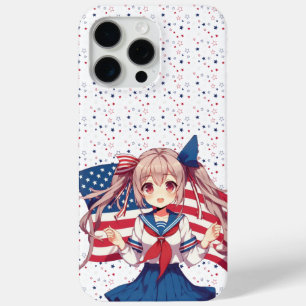Coque Case-Mate iPhone Américaine patriotique fille d'anime