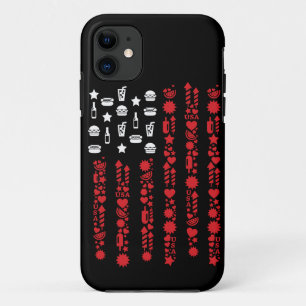 Case-Mate iPhone Case american flag 4th july picnic fireworks white