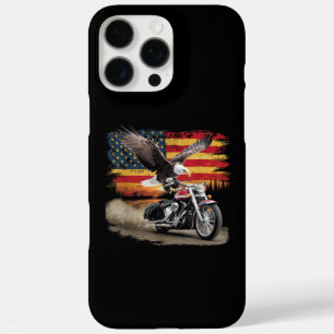 Coque iPhone 16 Pro Max American Flag Mocycle Tshirt USA Flag Bike Ret