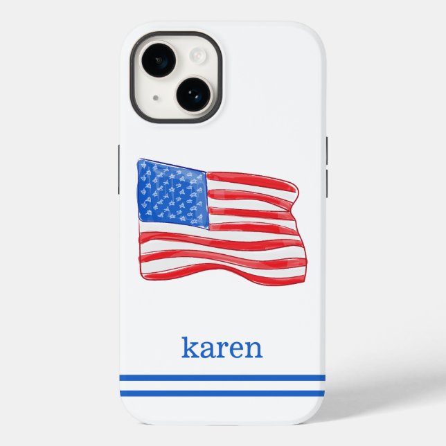 Coques Case-Mate iPhone American Flag Preppy Custom (Verso)