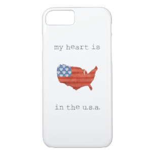 Coque iPhone 8/7   americana mon coeur est dans la carte des