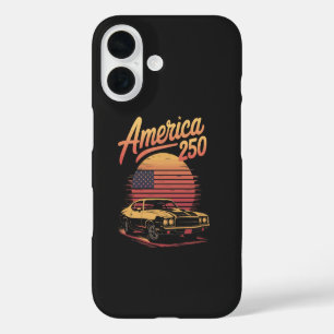 Coque Pour iPhone 16 Amérique 250 US Rétro Coucher de soleil