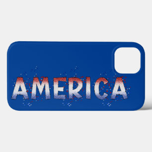 Case-Mate iPhone Case Amérique Patriotique Shimmer Word Art