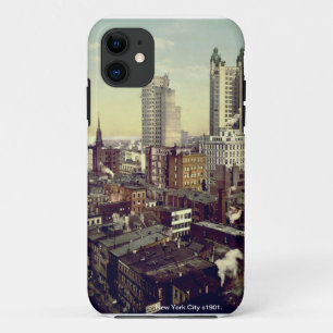 Coque iPhone 11 Amérique vintage, gratte-ciel de New York