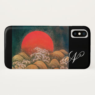 Coques Pour iPhone AMETERASU, DÉESSE DU SOLEIL rouge marron noir