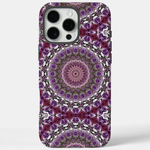 Coque iPhone 16 Pro Max Amethyst Pink Kaleidoscope Mandala Motif