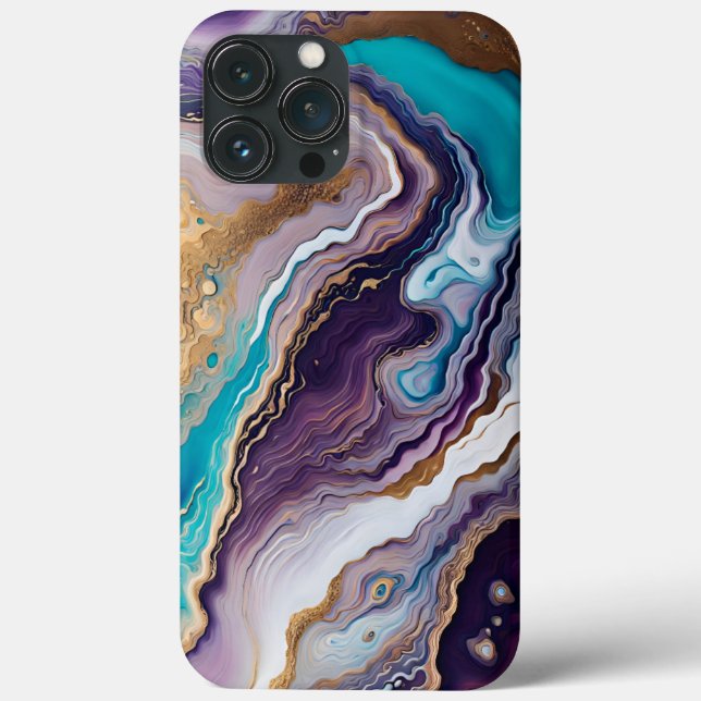 Coques Case-Mate iPhone Améthyste et Turquoise Abstrait (Verso)