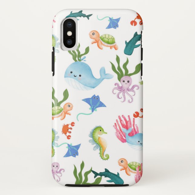 Coques Case-Mate iPhone Amis sous-marins mignons - Motif d'animaux marins (Dos)