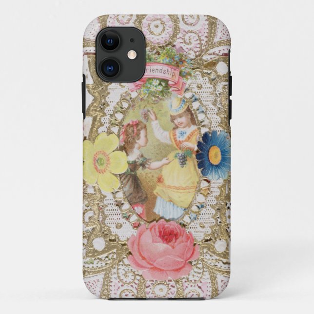 Coques Case-Mate iPhone Amitié, carte de Valentine, c.1870 (litho o de (Dos)