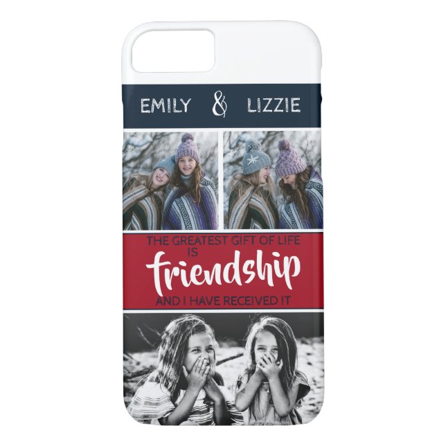 Coques Case-Mate iPhone Amitié inspiré bff avec des noms et des photos (Dos)