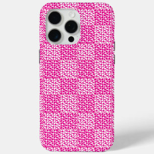Coque Case-Mate iPhone Amour à Carreaux en Magenta et Blanc