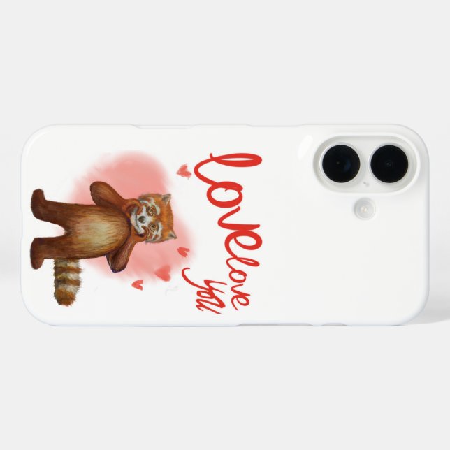 Coques Case-Mate iPhone amour amour amour panda rouge (Verso (horizontal))