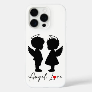 Coque iPhone 16 Pro Amour Ange – Conception de Couple d'Anges Mignons