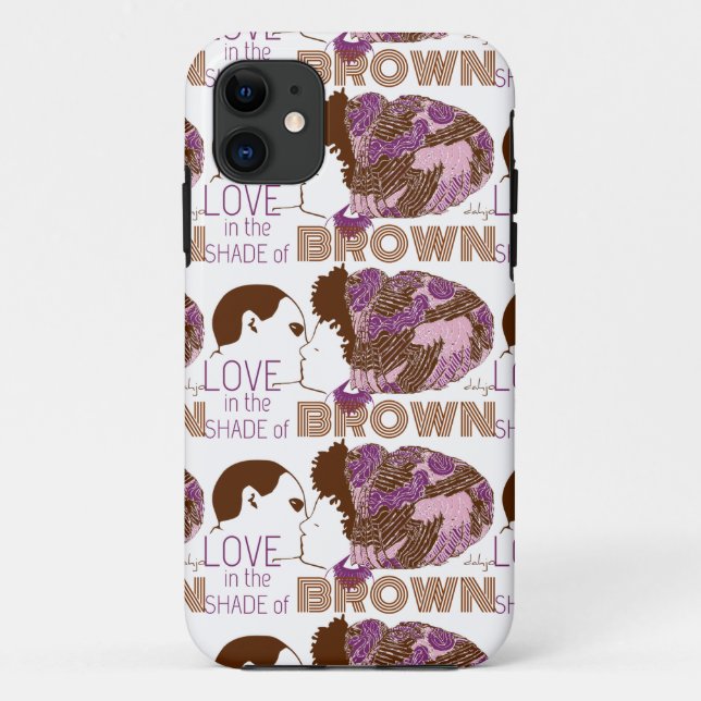 Coques Case-Mate iPhone AMOUR Brown en PURPLE & ROSE (Dos)