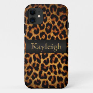 Coques Pour iPhone Amour de léopard personnalisé