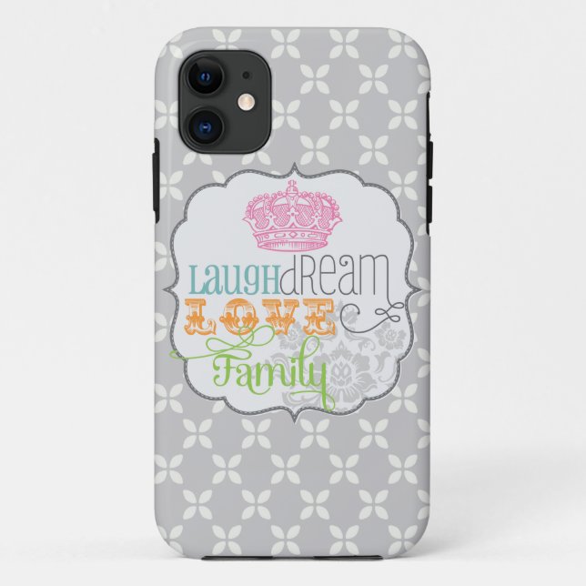 Coques Case-Mate iPhone Amour de rêve de rire et gris chics minables (Dos)